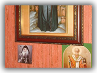 Miracle of myrrh streaming icon of St Gabriel